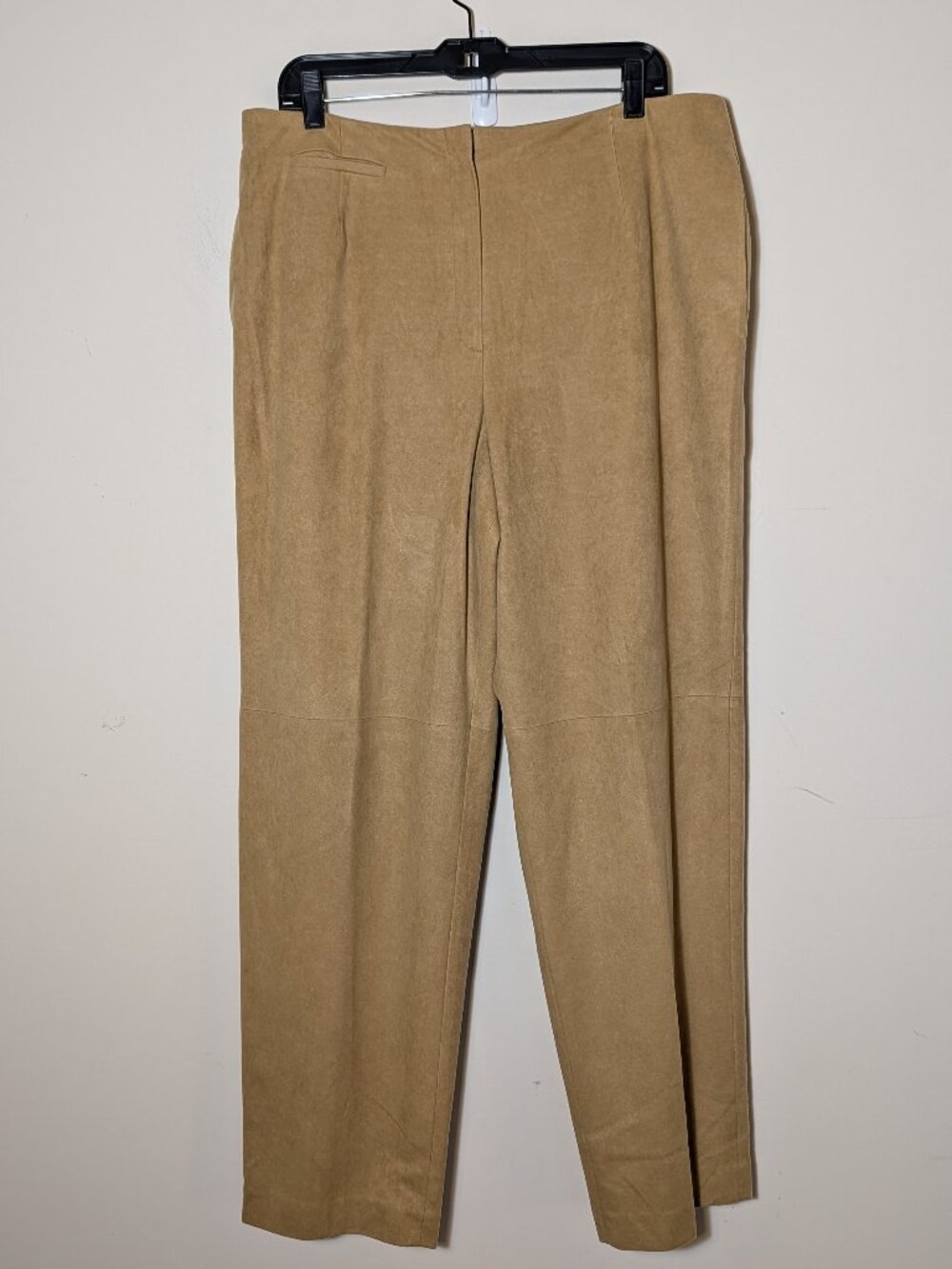 Talbots Faux Suede Zip Up Straight Leg Pants Size 18 Mustard Yellow